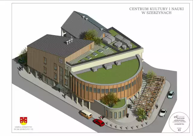 Gmina ma już gotowy projekt tego, jak będzie wyglądać Centrum Kultury i Nauki. Kompleks budynków stanąć ma na placu targowiska w Szerzynach