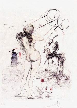 Salvador Dali e Domenech - &quot;Kobieta, koń i Śmierć&quot;, praca z 1967 roku
