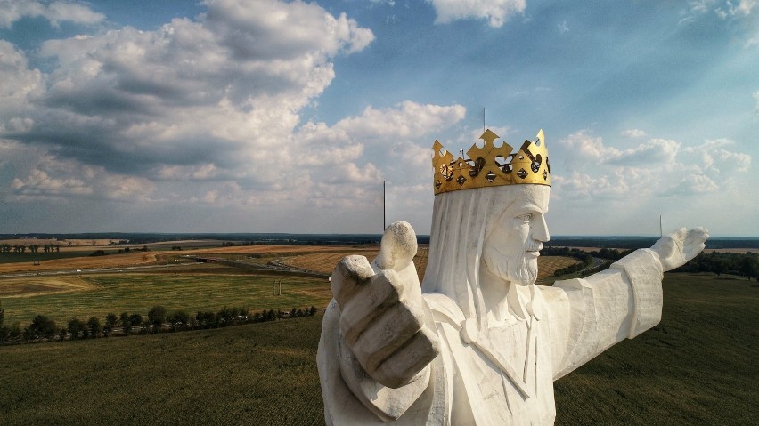 Pomnik Chrystusa Króla w Świebodzinie z lotu ptaka