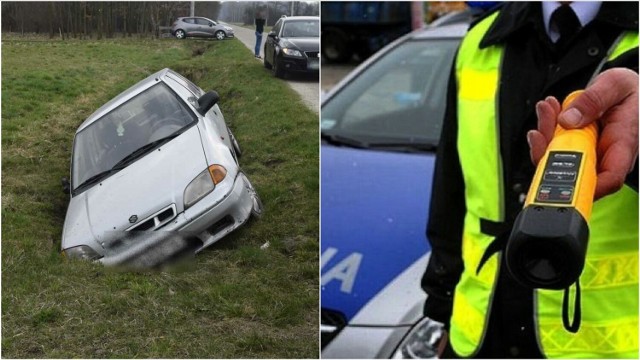 Jeden z pijanych kierowców wpadł podczas  akcji „STOP-probierz”, a drugi  po tym jak  zakończył swoją podróż w rowie