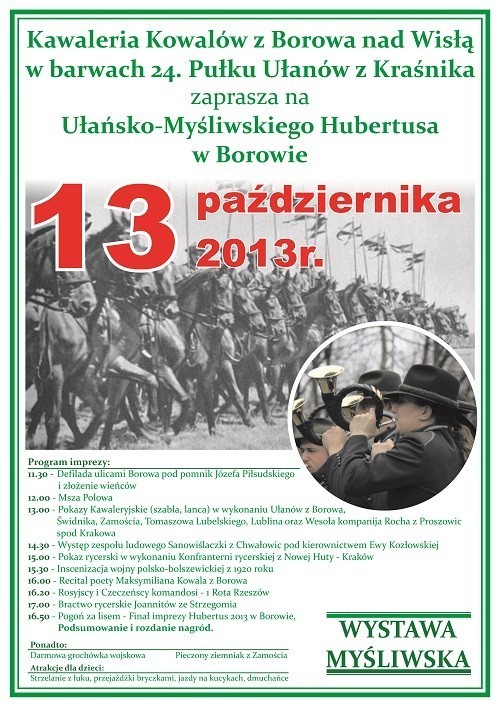 Hubertus w Borowie już 13 października.