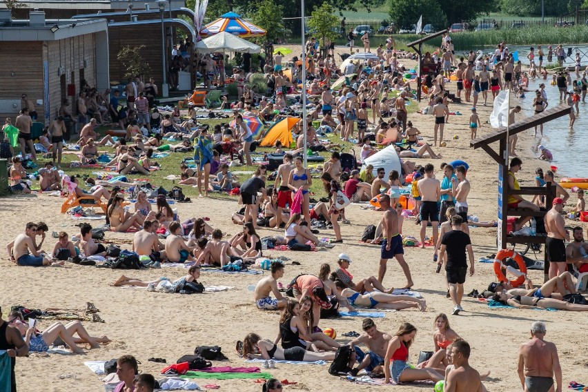 Plaża Dojlidy. Upał w Białymstoku 13.06.2019