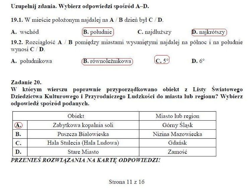 14 listopada 2012 druga część próbnego egzaminu...