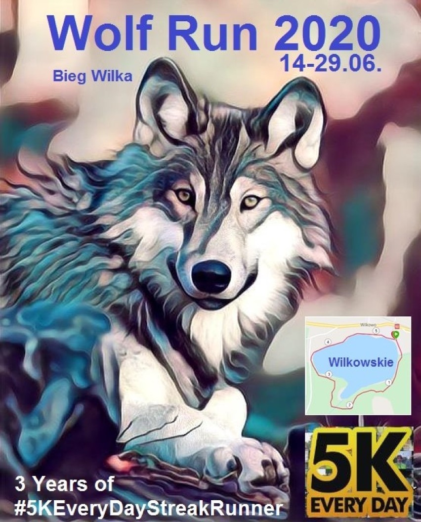 Bieg Wilka wokół Jeziora Wilkowskiego - 14-29 czerwca 2020