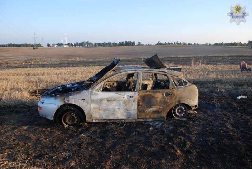 Spalony samochód w Gościszewie