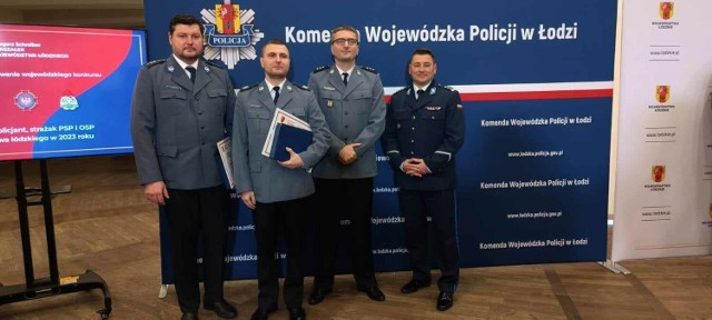 Policjanci z Blaszek z nagrodami marszałka województwa łódzkiego