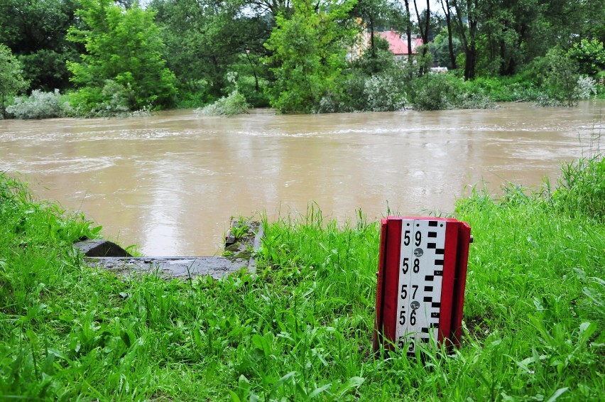 Poziom wody w Wisłoku w Krośnie przekroczył stan alarmowy, ale już powoli opada [ZDJĘCIA]