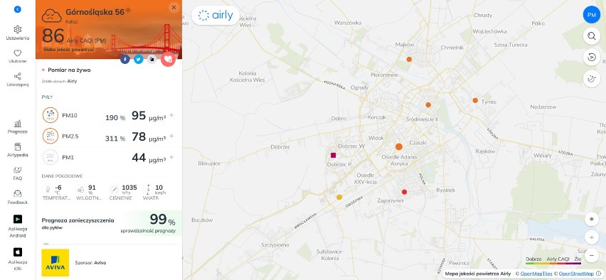 Smog w Kaliszu. Rządowe Centrum Bezpieczeństwa ostrzega przed złą jakością powietrza