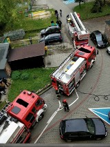 Pożar na ul. 3 Maja w Zawierciu FOTO