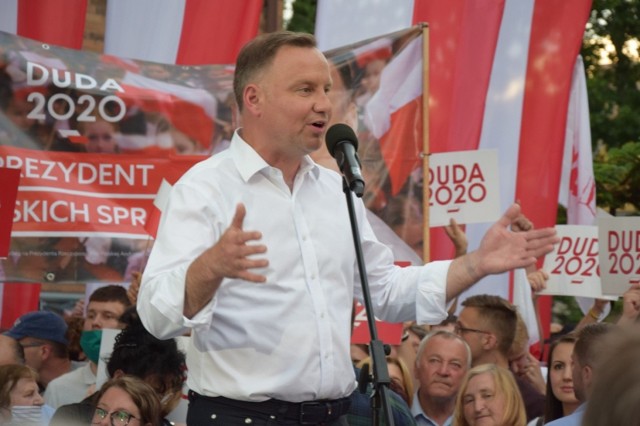 Andrzej Duda podczas wizyty w Bolesławcu mówił o „niemieckim ataku w wyborach”