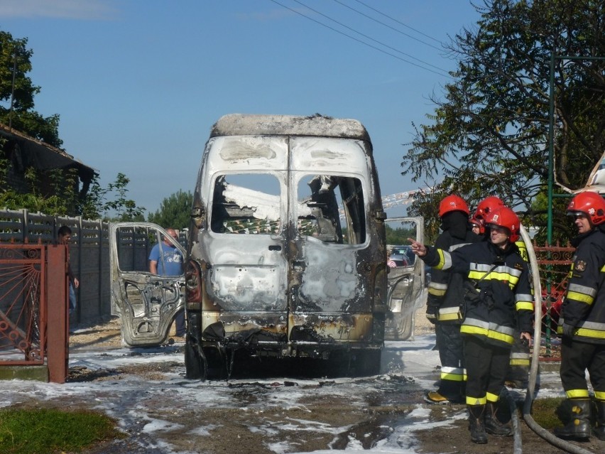 Pożar w komisie samochodowym w Bloku Dobryszyckim