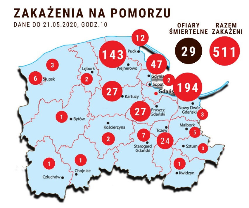 Gdzie są zakażeni w powiecie puckim i w województwie...