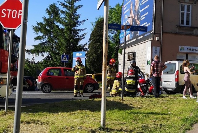 3.06.2021. Wypadek na ul. Krakowskiej w Andrychowie