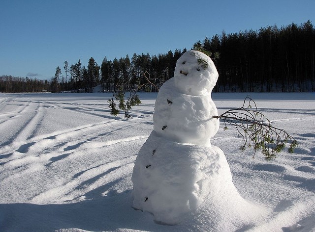 Źródło: http://commons.wikimedia.org/wiki/File:Snowman_on_frozen_lake.jpg