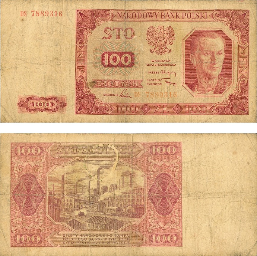 Banknot: 100 zł z 1948 roku...