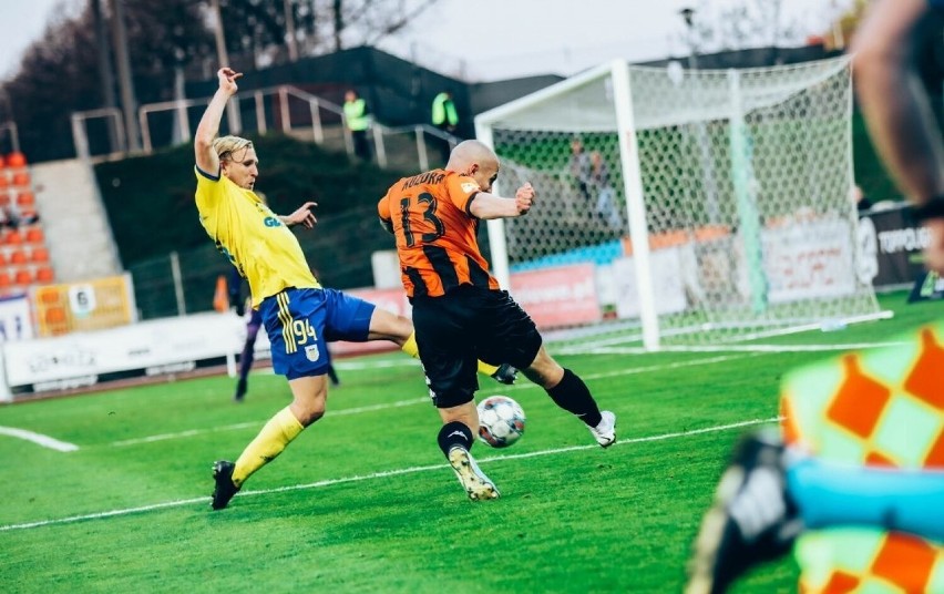 Piłkarze Arki Gdynia rozegrali dobre zawody na boisku...