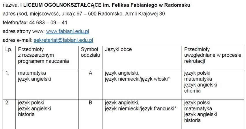 Radomsko. Podpowiadamy, jaką szkołę średnią wybrać. Informator dla ósmoklasistów