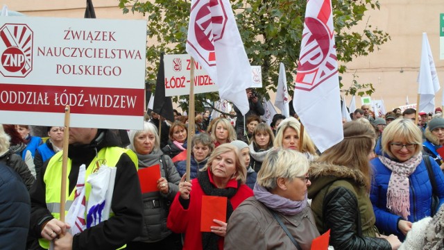 Protest nauczycieli przeciwko likwidacji gimnazjów, Łódź, 10 października 2016