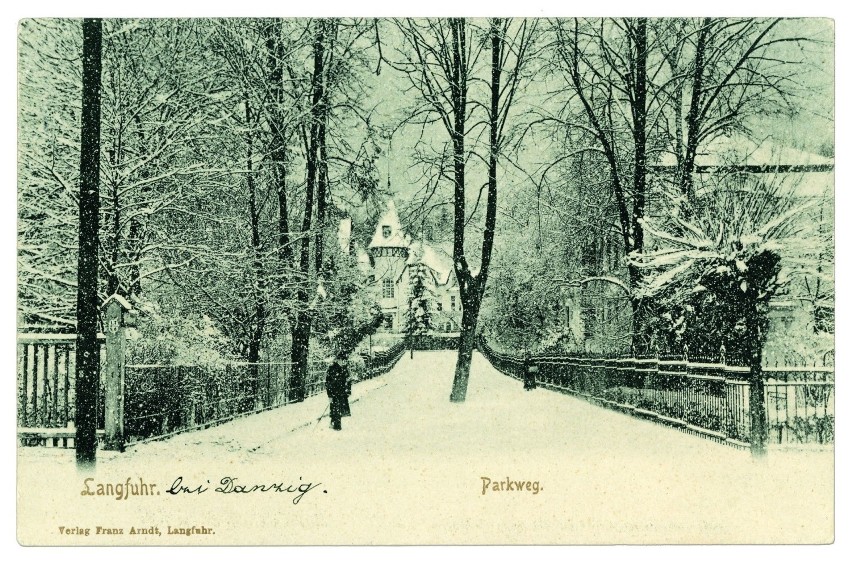 Perspektywa Parkweg (ul. Stanisława Pawłowskiego) w zimowej...