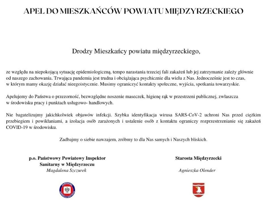 Dramatyczny apel władz powiatu oraz sanepidu. Oczywiście chodzi o koronawirusa