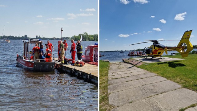 Akcja ratunkowa pod Warszawą. 31-latek tonął w Jeziorze Zegrzyńskim