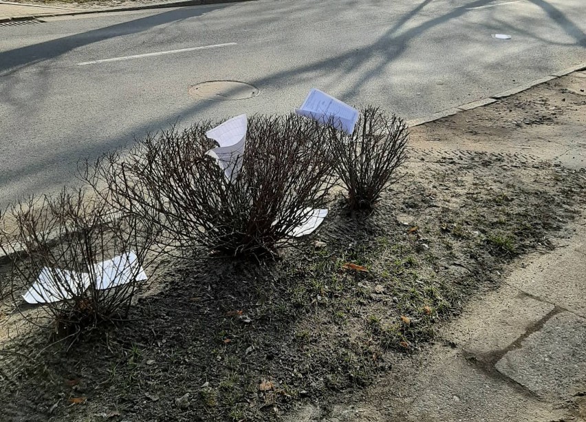 Dokumenty walały się na ulicy Koszalińskiej w Szczecinku. Ktoś zgubił? [zdjęcia]