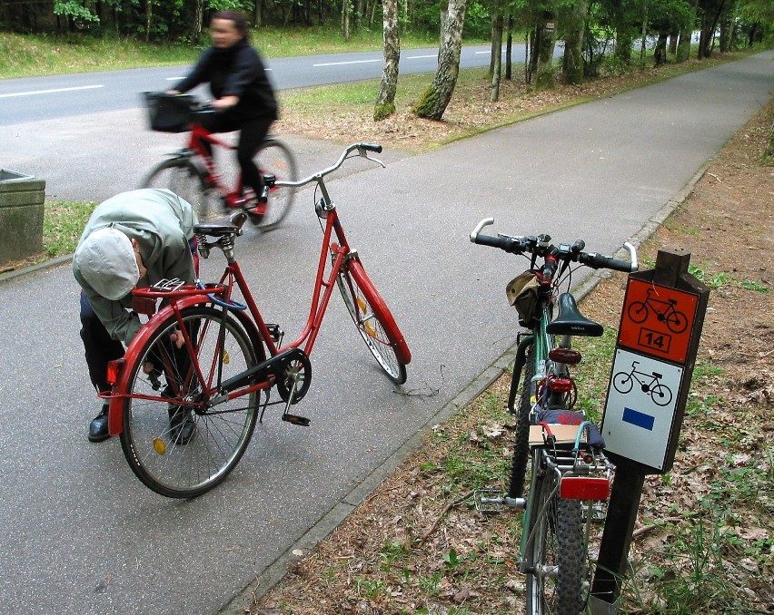 Na trasach rowerowych widuje się leciwe rowery z siodełkami...