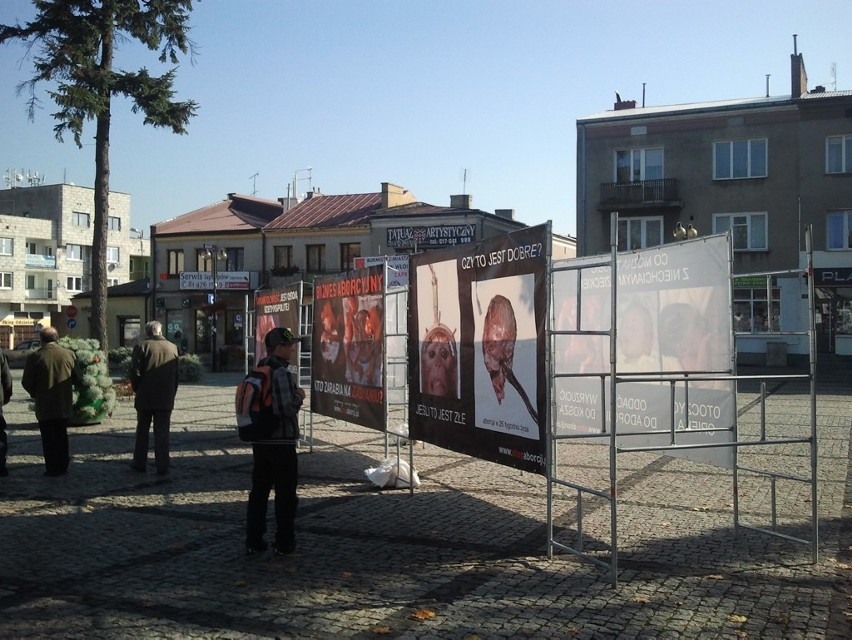 Drastyczna wystawa antyaborcyjna na Rynku w Kraśniku (zdjęcia)