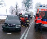 Wypadek na trasie Olecko - Ełk. Dwie osoby trafiły do szpitala [ZDJĘCIA]