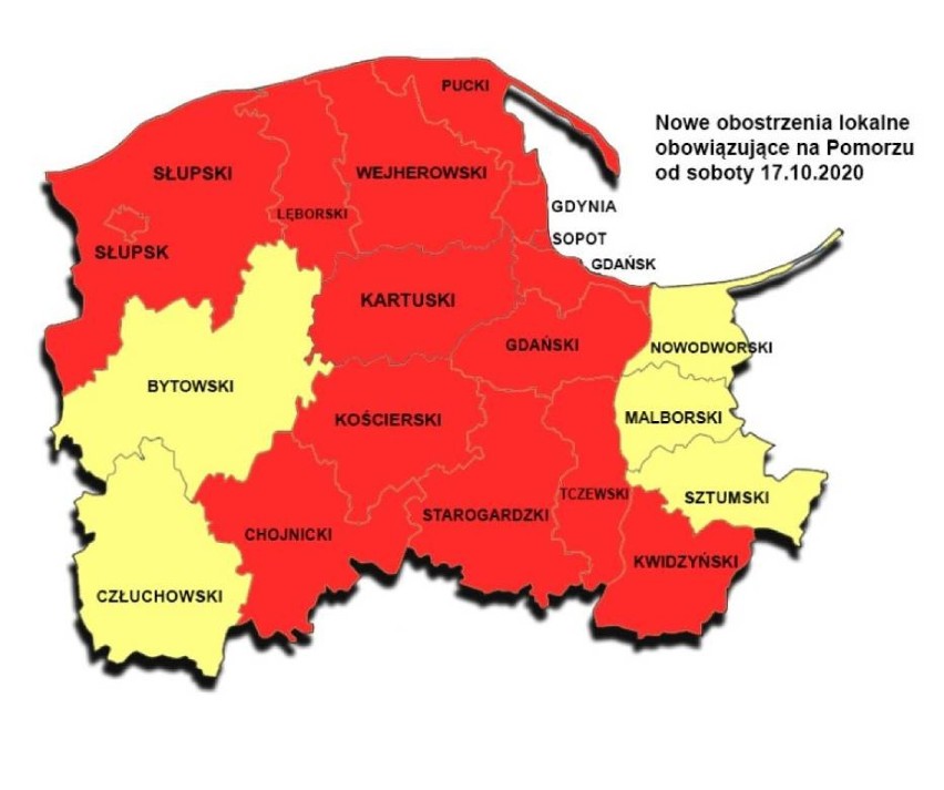Powiat starogardzki w czerwonej strefie. Co to oznacza?