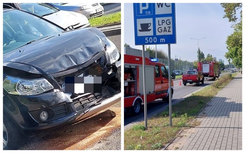 Zderzenie dwóch aut na ulicy Toruńskiej we Włocławku