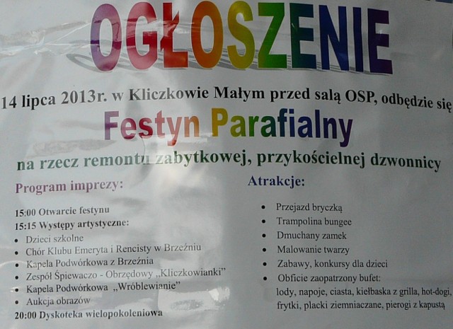 Festyn parafialny w Kliczkowie Małym