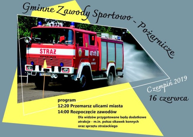W niedzielę 16 czerwca w Czempiniu odbędą się zawody sportowo - pożarnicze