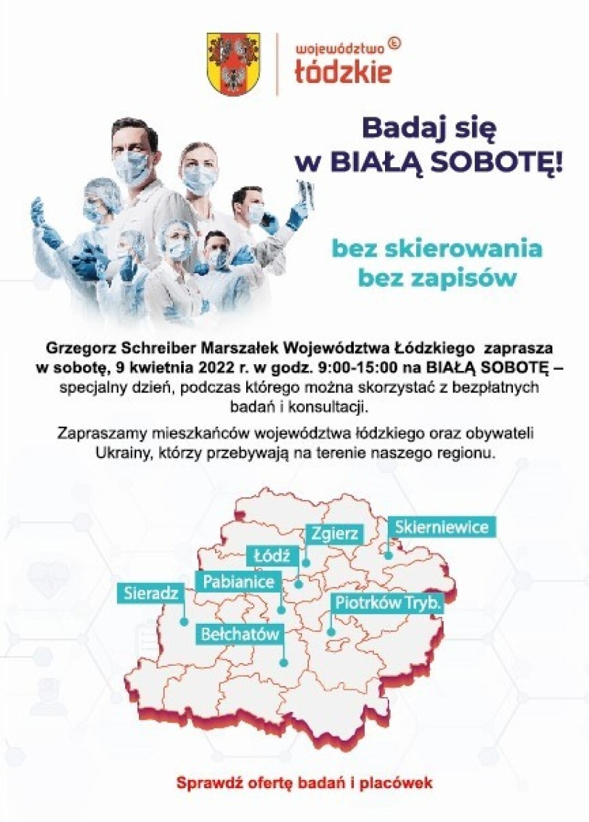 Biała sobota w szpitalu w naszym regionie. Z badań mogą też skorzystać uchodźcy