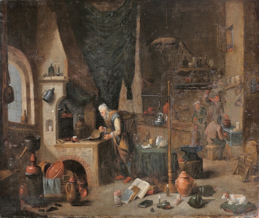 „W pracowni alchemicznej” - XVII-wieczny obraz ze szkoły...