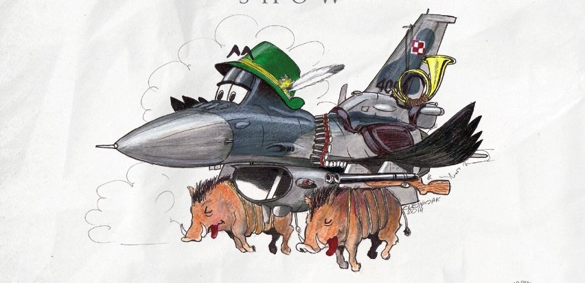 Jedna z karykatur lotniczych Andrzeja Olejniczaka