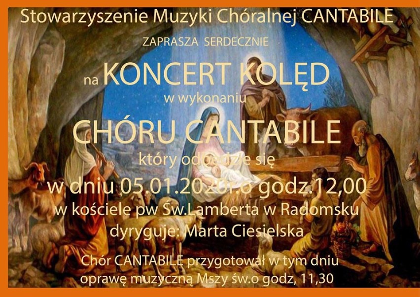 Chór Cantabile zaprasza na koncert kolęd w kolegiacie św. Lamberta w Radomsku