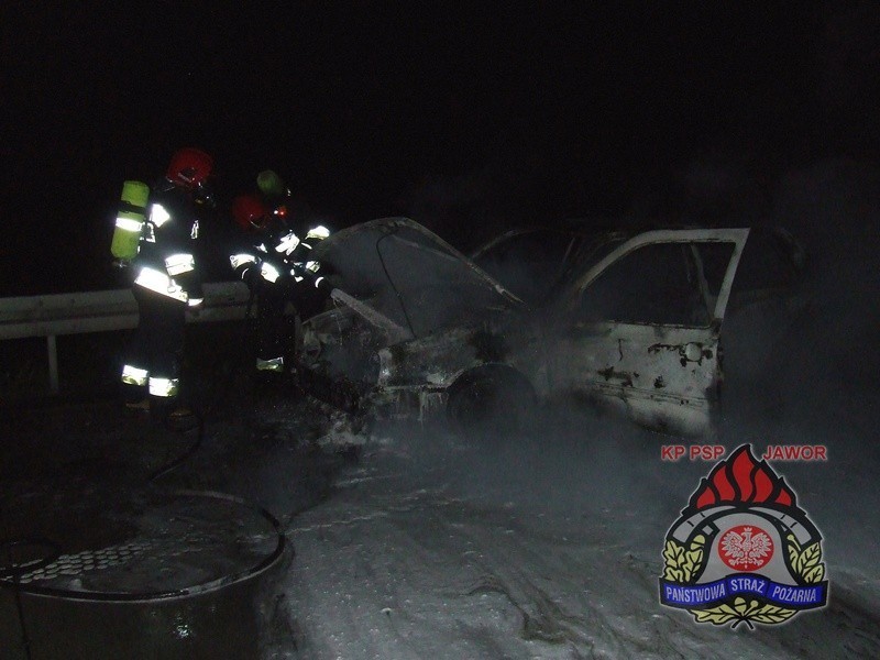 Pożar samochodu na autostradzie a4