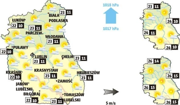 Prognoza pogody Lublin i region - 14 sierpnia i dwa kolejne dni