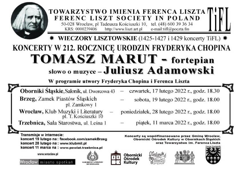 19 lutego odbędzie się "Wieczór Lisztowski".