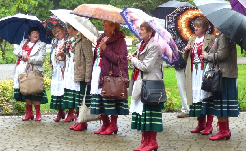 Kapele... pod parasolami. Ruszyły jubileuszowe 40. Buskie Spotkania z Folklorem