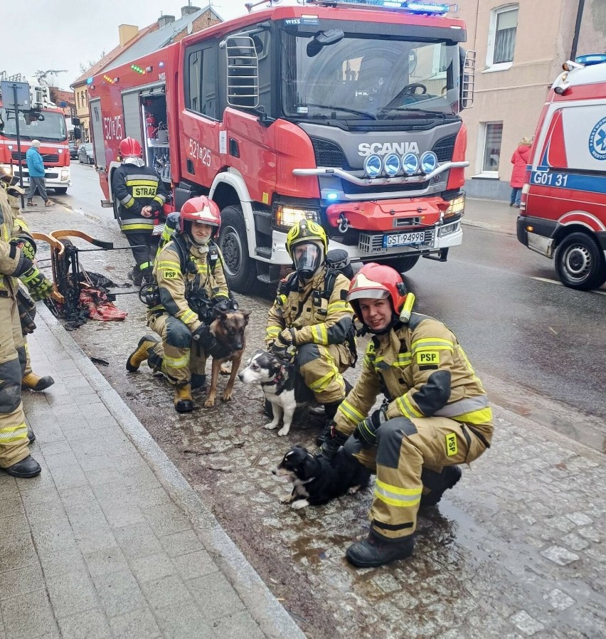 Pożar domu przy ul. Kościuszki w Starogardzie Gdańskim