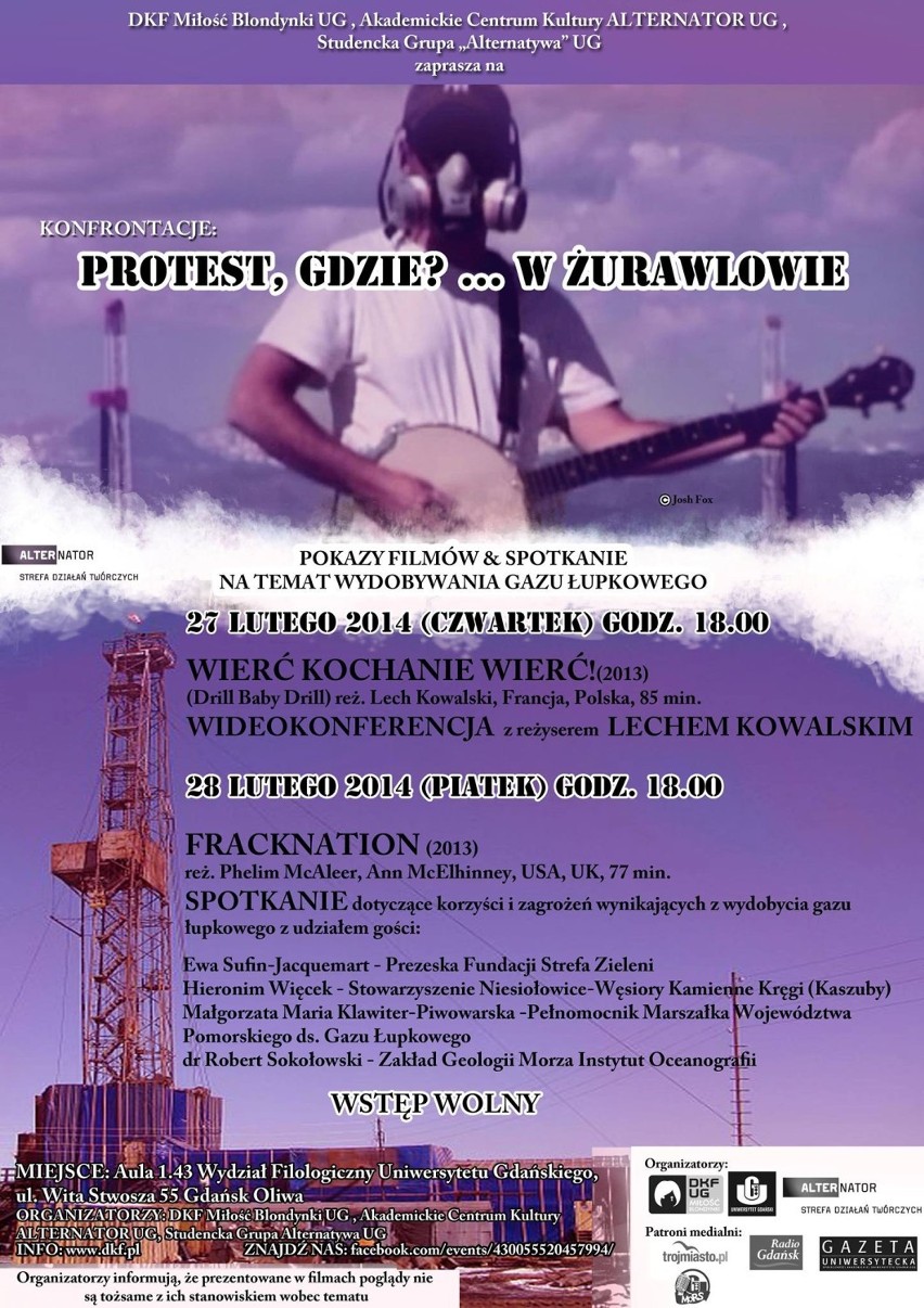 Gdańsk - pokazy filmów "FrackNation" i "Wierć, kochanie,...