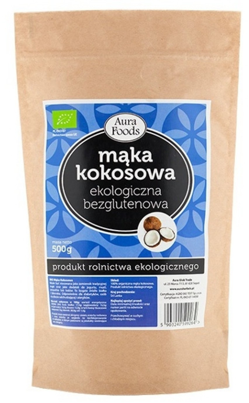 Aura Foods 500g Mąka kokosowa ekologiczna bezglutenowa