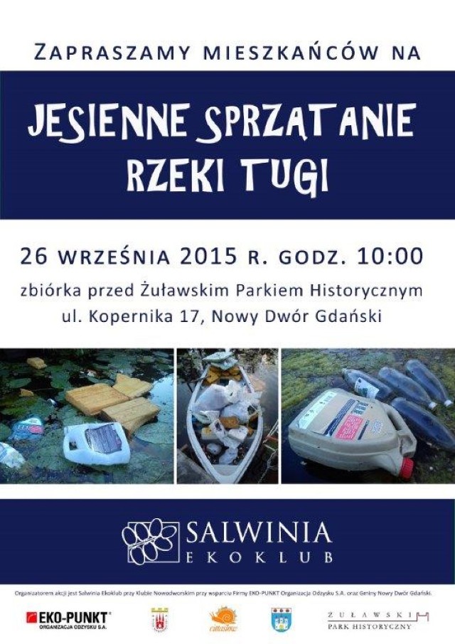 Nowy Dwór Gdański. W sobotę 26 września odbędzie się kolejna już akcja sprzątania rzeki Tugi. Zbiórkę uczestników zaplanowano o godzinie 10 przed Żuławskim Parku Historycznym.