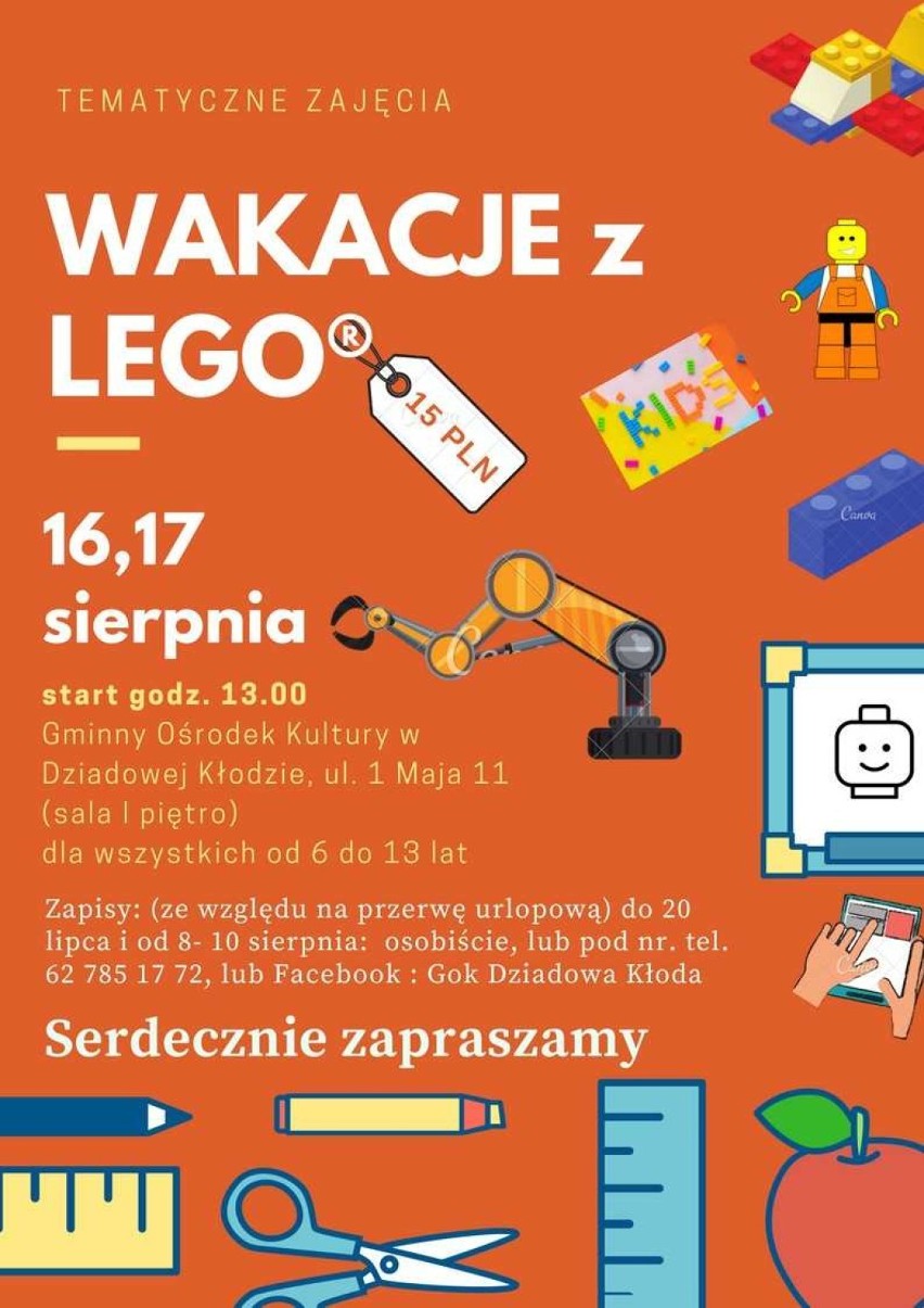 Wakacje z Lego w Gminnym Ośrodku Kultury w Dziadowej Kłodzie