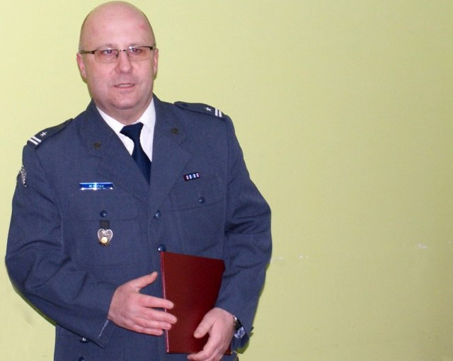 Major Michał Pućka, dyrektor Zakładu Karnego w Kaliszu.