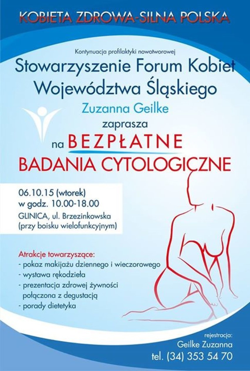 We wtorek, 6 października, w Glinicy można będzie skorzystać z bezpłatnych badań cytologicznych