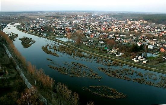 Widok Sulejowa z lotu ptaka w czasach obecnych