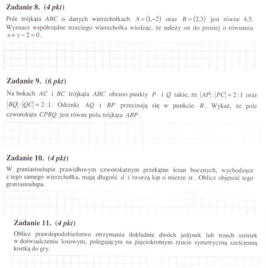 Zobaczcie arkusz z zadaniami z matematyki na poziomie ...